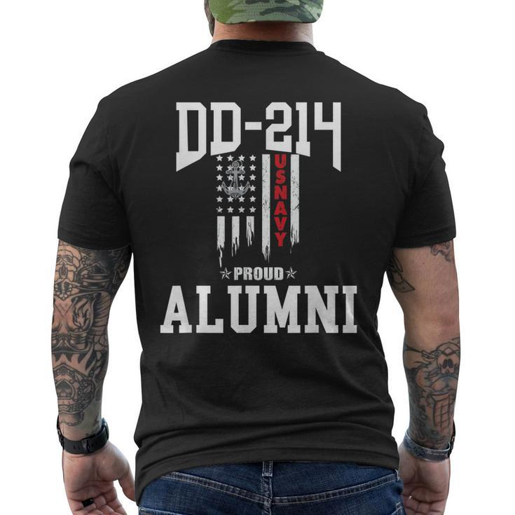 Dd 214 Alumni Us Military Veteran Navy Vintage Us Flag Mens Back Print T-shirt