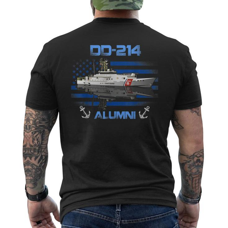 Dd-214 Us Coast Guard Alumni Us Flag Uscg Veteran Men's T-shirt Back Print