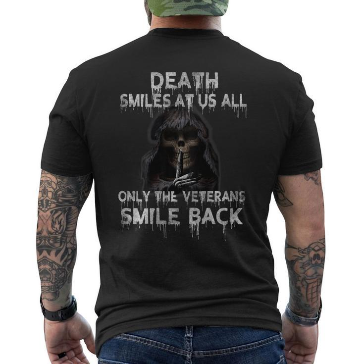 Death Smiles At Us All Only The Veterans Smile Back On Back Men's T-shirt Back Print