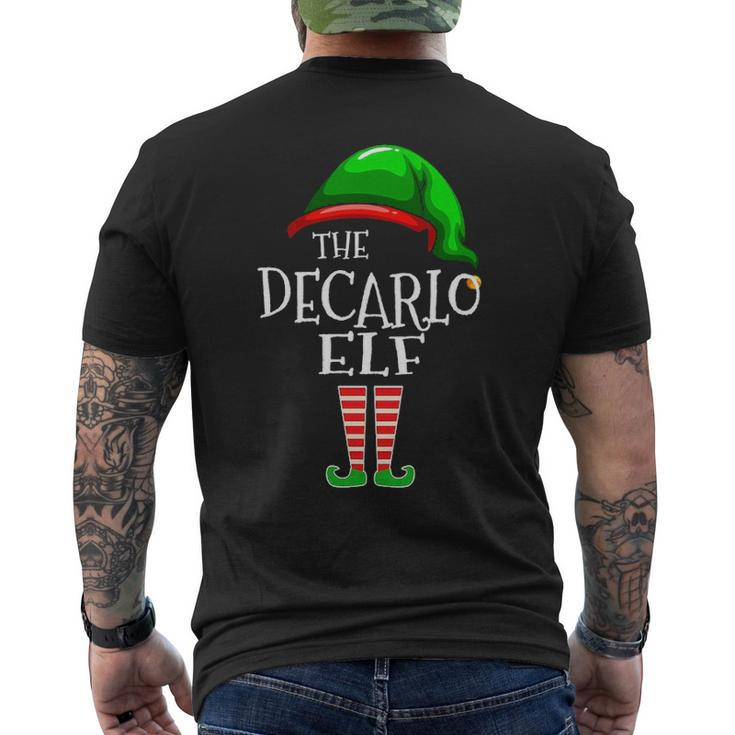 Decarlo Name Gift The Decarlo Elf Christmas Mens Back Print T-shirt
