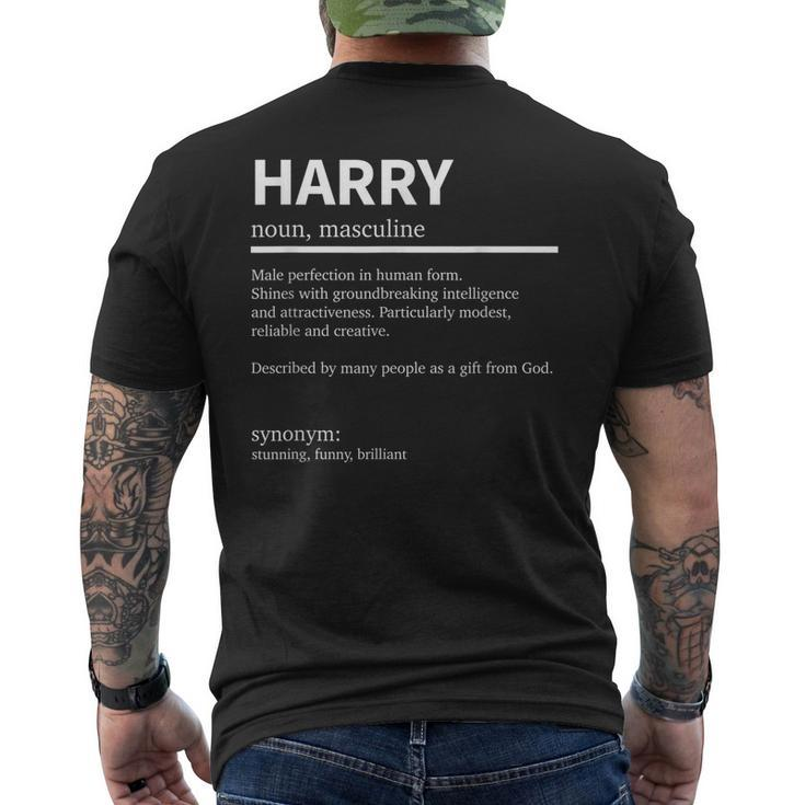Definition Harry Name Saying Harry First Name Harry Men's Back Print T-shirt
