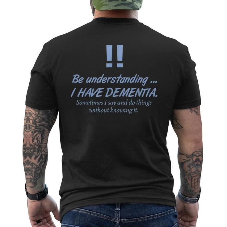 Mens Dementia Alzheimer Warrior Patients Brain Disorder Vintage Men's T-shirt Back Print