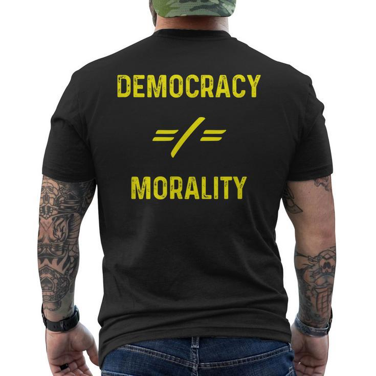 Democracy Morality Libertarian Conservative Ancap Freedom Men's Back Print T-shirt