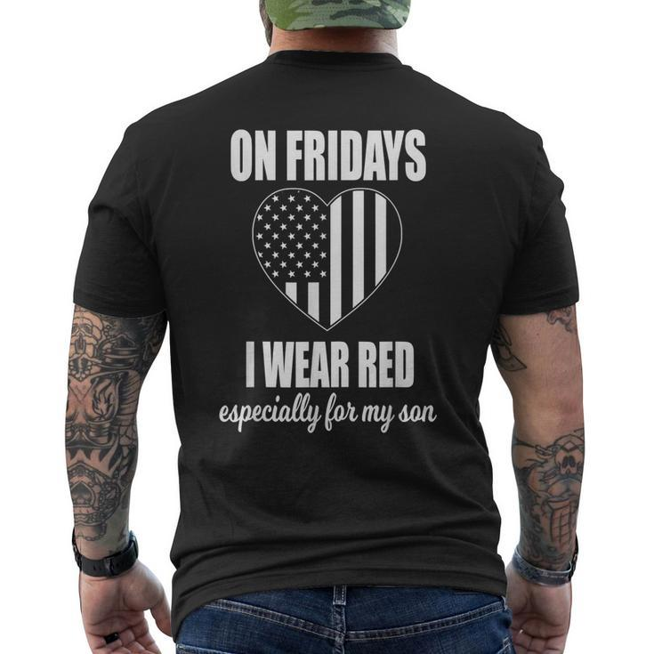Deployed Son Design For Mom Red Friday Military Mens Back Print T-shirt