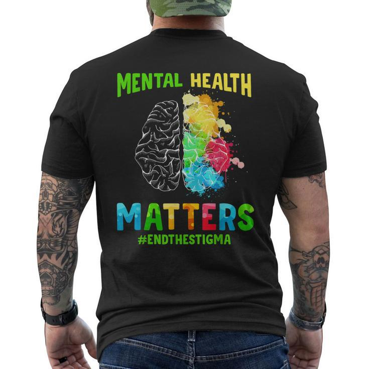 Depression Mental Health Awareness End The Stigma Men Women Men's Back Print T-shirt