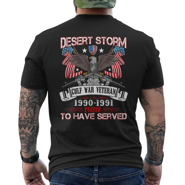 Desert Storm Veteran Proud United States Army Veteran Men's T-shirt Back Print