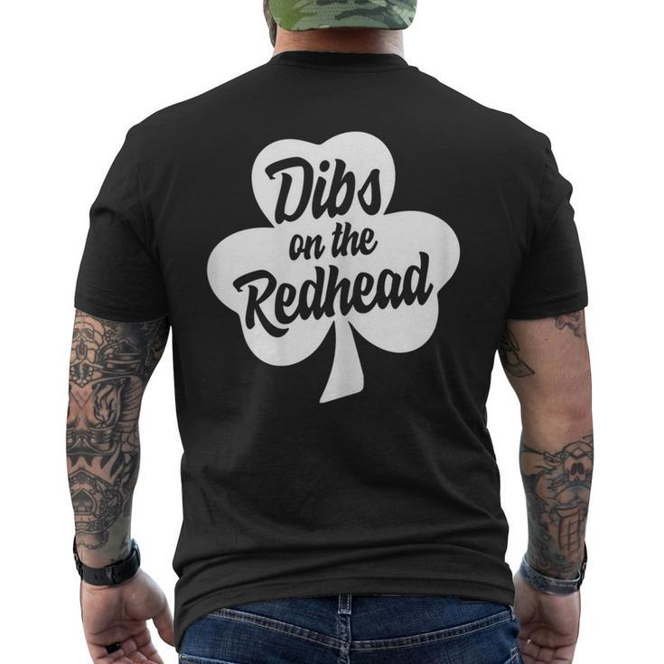 Dibs On The Redhead Shirt St Patricks Day Day Drinking Men's Back Print T-shirt