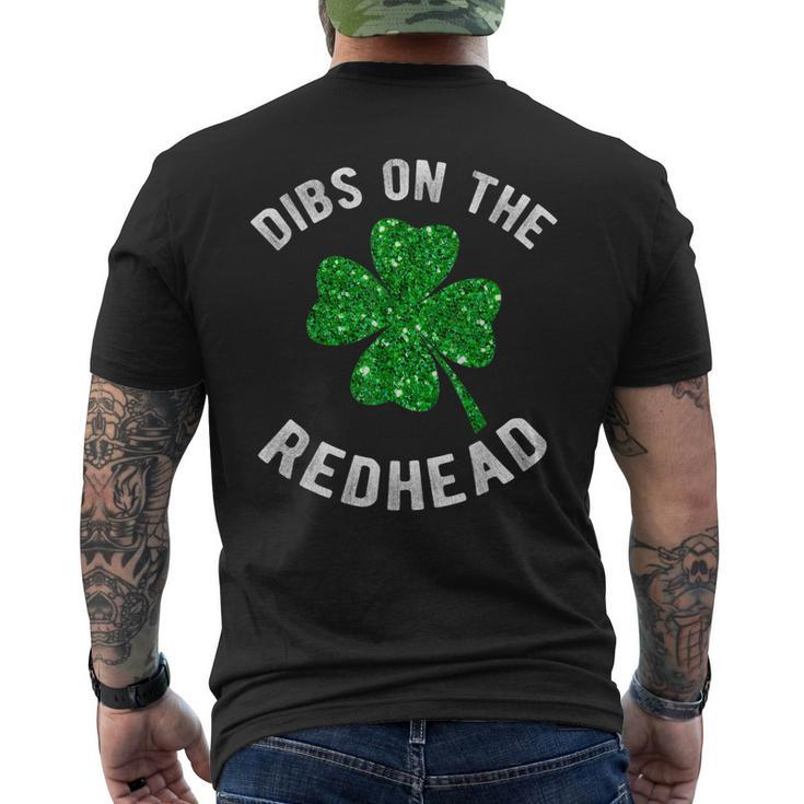 Dibs On The Redhead St Patricks Day Drinking Men's T-shirt Back Print - Thegiftio