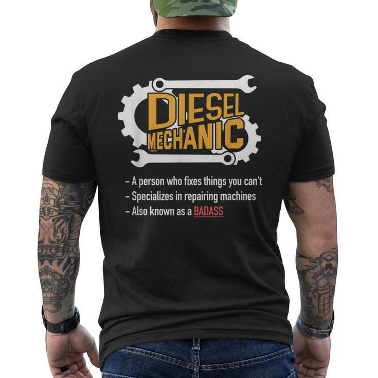 Diesel Mechanic Badass Trucker Car Guy Gift Gift For Mens Mens Back Print T-shirt