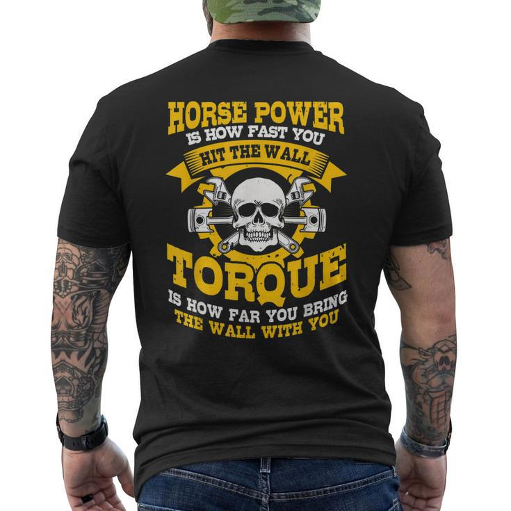 Diesel Mechanic Gifts Horse Power Is How Fast You Go Mens Back Print T-shirt