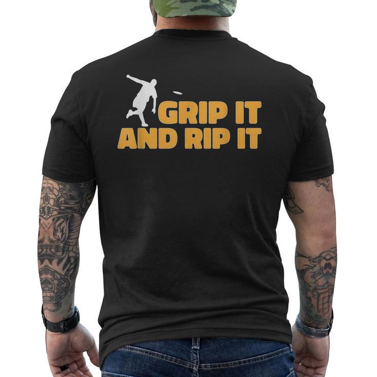 Disc Golf Player Grip It And Rip It Disc Golf Men's Back Print T-shirt