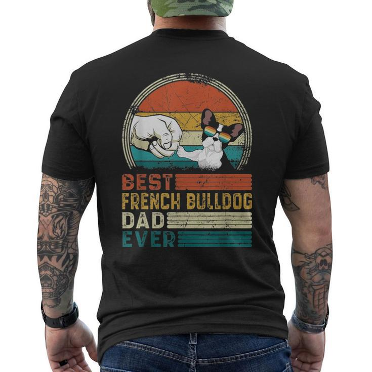 Distressed Best French Bulldog Dad Ever Fathers Day Men's T-shirt Back Print