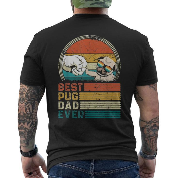 Distressed Best Pug Dad Ever Fathers Day Men's T-shirt Back Print