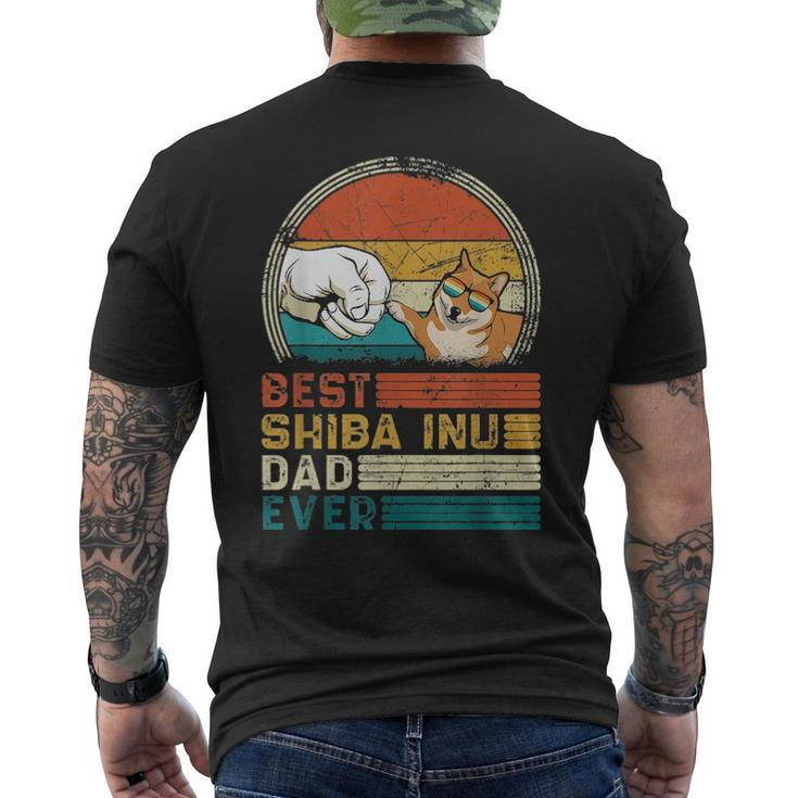 Distressed Best Shiba Inu Dad Ever Fathers Day Men's T-shirt Back Print
