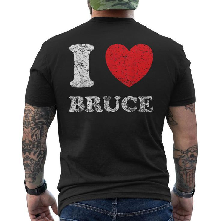 Distressed Grunge Worn Out Style I Love Bruce Men's Back Print T-shirt