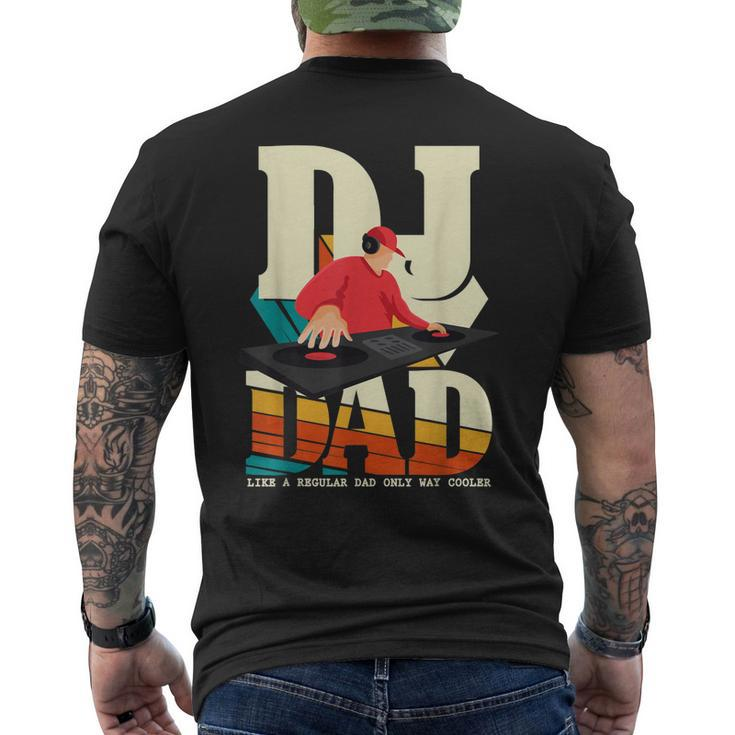 Mens Dj Dad Vintage Beat Disc Jockey Fathers Day Mens Men's T-shirt Back Print