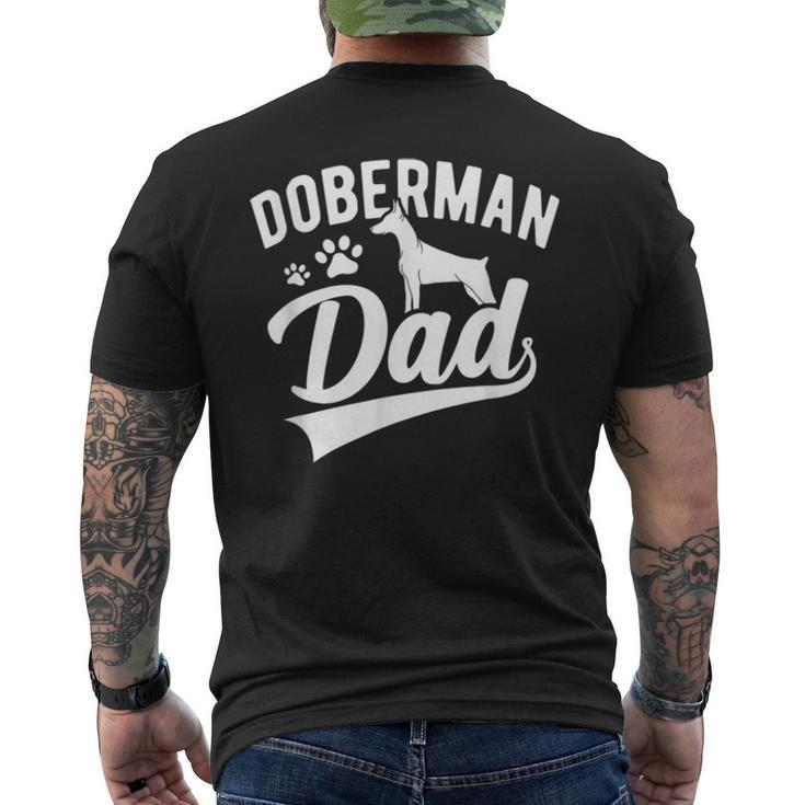 Doberman Pinscher Dog Dad Silhouette Fur Dog Papa Dog Lover Men's Back Print T-shirt