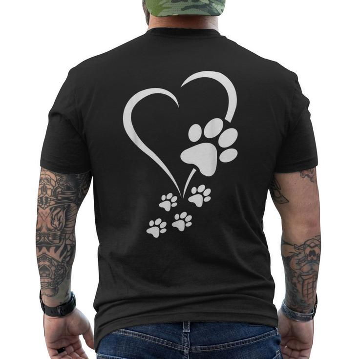 Dog Paw Heart Baby Dogs - Dog Paws Hearts Dog Paw Print Men's Back Print T-shirt