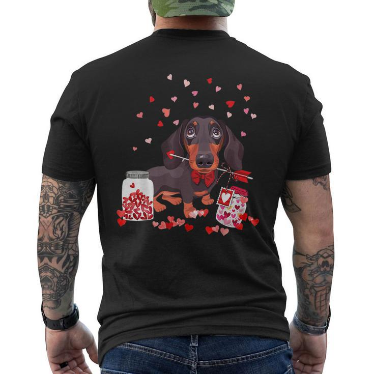 Dog Valentine Cute Dachshund Valentines Day Men's T-shirt Back Print
