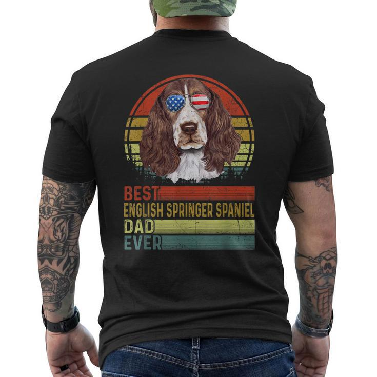 Dog Vintage Best English Springer Spaniel Dad Ever Father Men's T-shirt Back Print