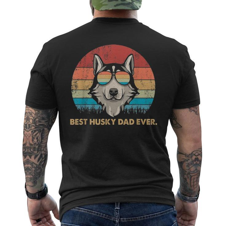 Dog Vintage Best Husky Dad EverFathers Day Men's T-shirt Back Print