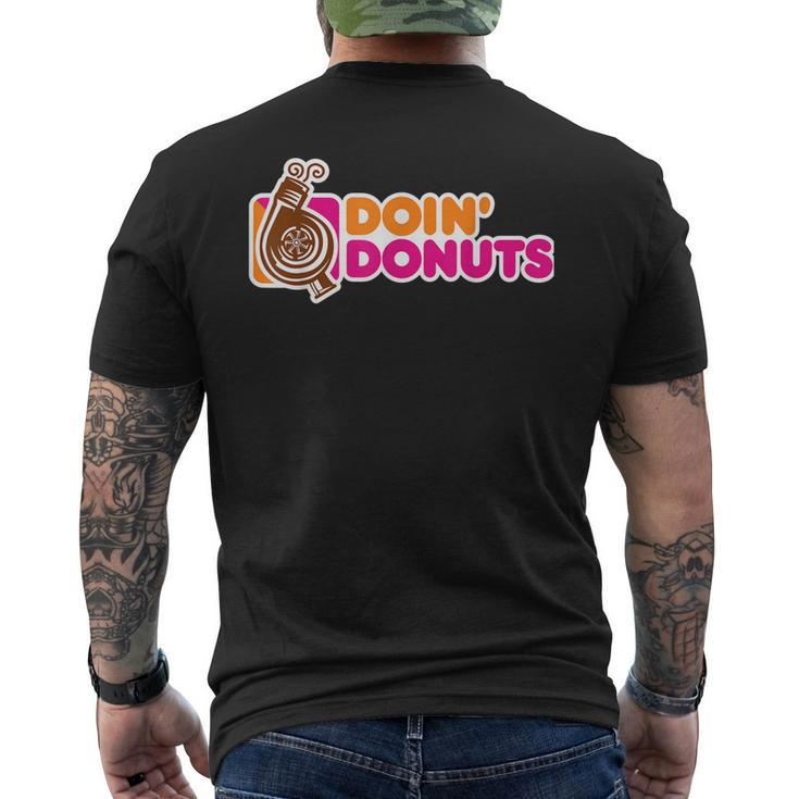 Doin Donuts Car Enthusiast Automotive Men's Back Print T-shirt
