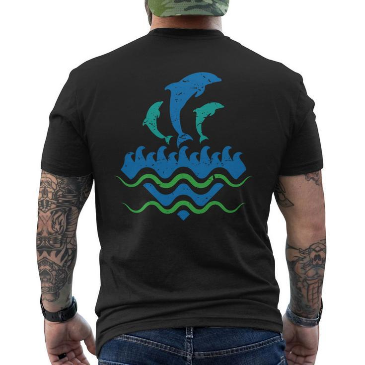 Dolphins In The Sea Men's Back Print T-shirt