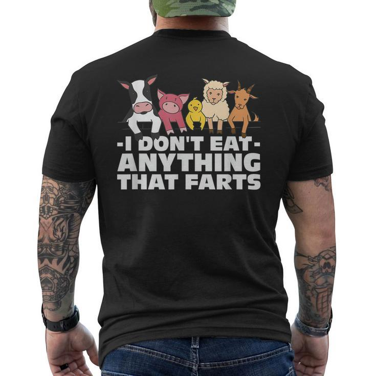 I Dont Eat Anything That Farts Vegan Vegetarian Men's T-shirt Back Print