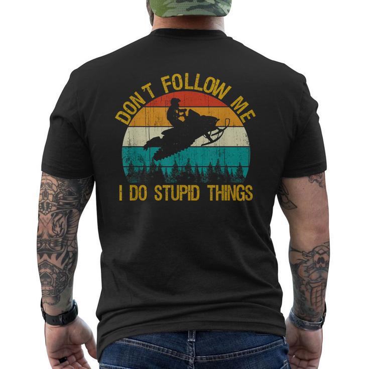 Dont Follow Me - Snowmobile Saying Motor Sled Men's T-shirt Back Print