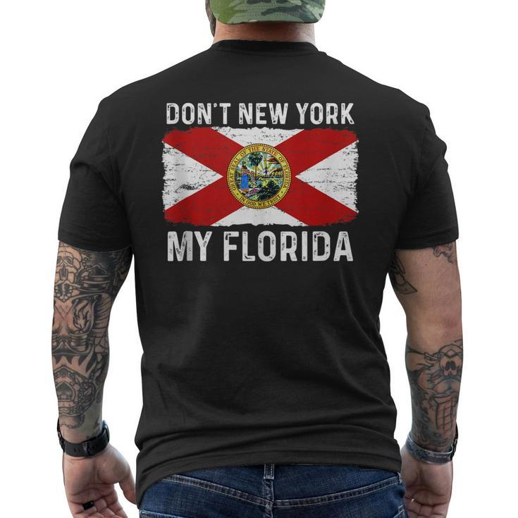 Dont New York My Florida State Flag Vintage Style Men's Back Print T-shirt