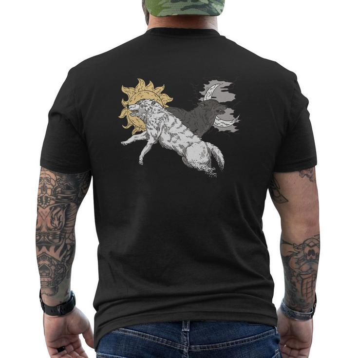 Double Wolf Moon Sun Men's T-shirt Back Print