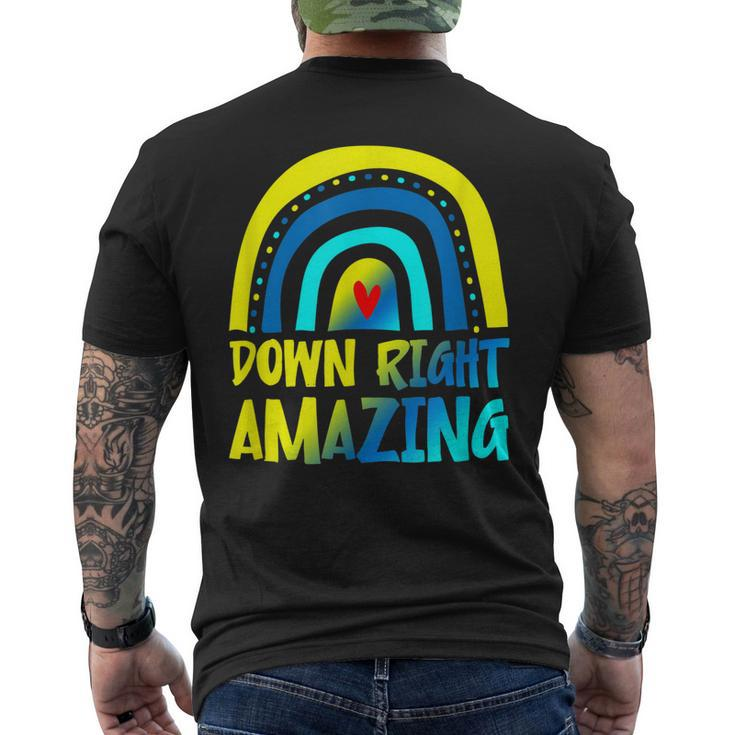 Down Right Amazing Down Syndrome Awareness Men's T-shirt Back Print