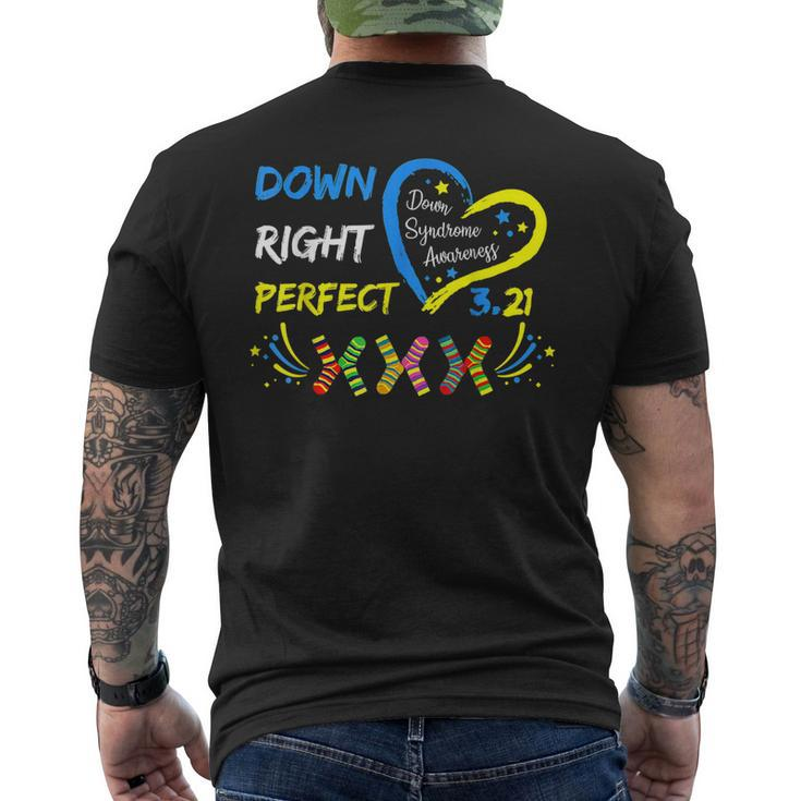 Down Syndrome Awareness 321 Down Right Perfect Socks Men's Back Print T-shirt