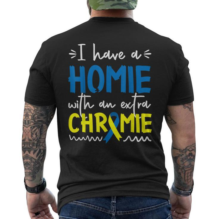 Down Syndrome Awareness For Friend Homie Down Syndrome Men's Back Print T-shirt