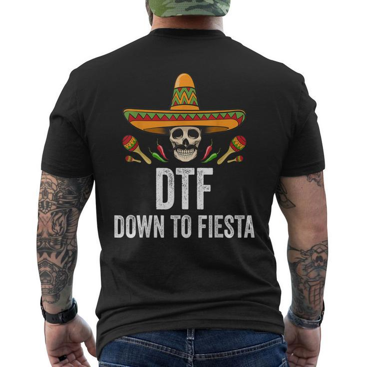 Dtf Down To Fiesta Mexican Skull Cinco De Mayo Men's Back Print T-shirt