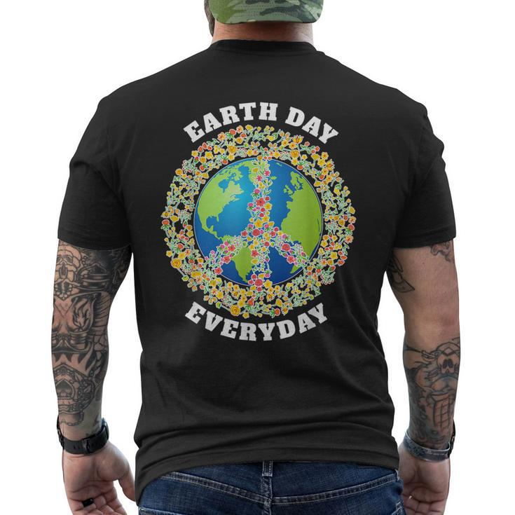 Earth Day Everyday Peace Symbol Environmental Earth Day Men's Back Print T-shirt