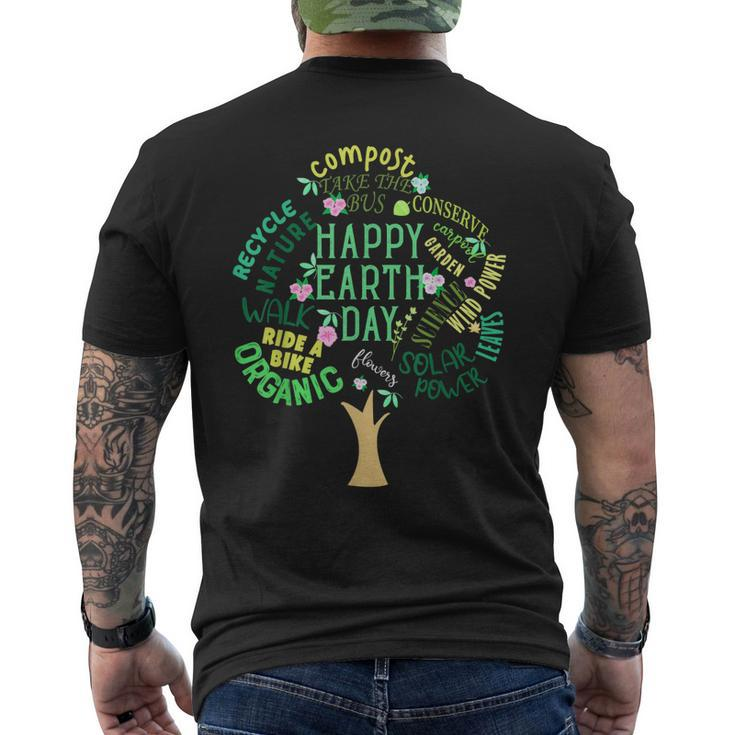 Earth Day Happy Earth Day Environmental Awareness Men's Back Print T-shirt