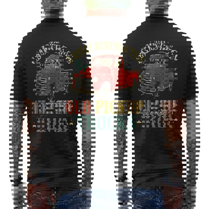 Easily Distracted By Old Pickup Trucks Trucks Men's Back Print T-shirt