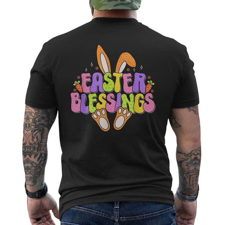 Easter Blessings Egg Hunting Party Men's Back Print T-shirt