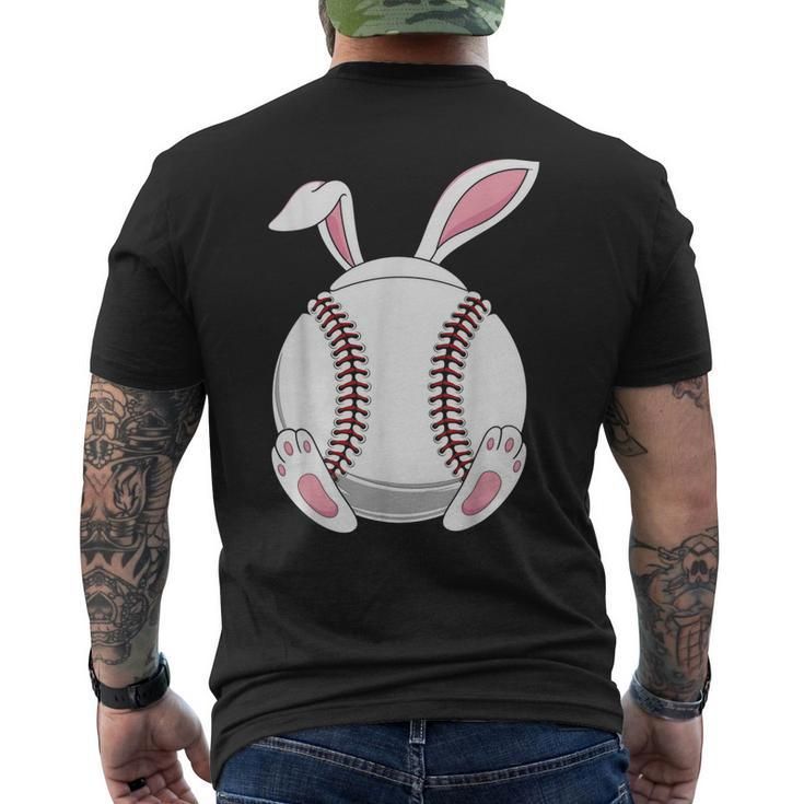 Easter Bunny Baseball - Easter Baseball Rabbit Ears Men's Back Print T-shirt