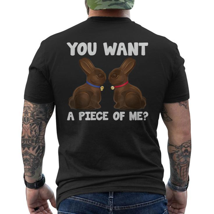 Easter Ns Sayings Chocolate Bunny Meme Men's Back Print T-shirt