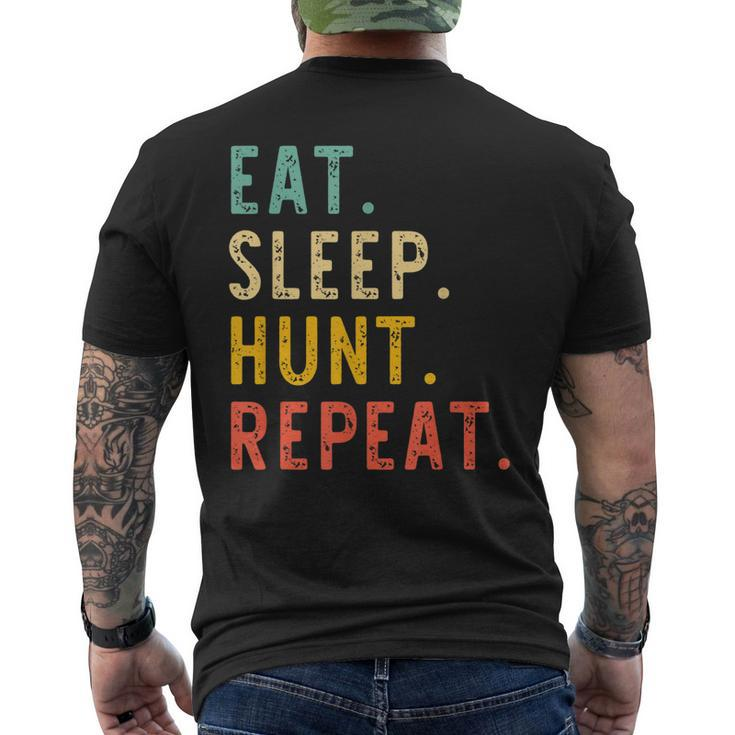 Eat Sleep Hunt Repeat Hunting Hunter Retro Vintage Men's Back Print T-shirt