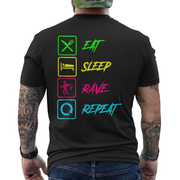 Eat Sleep Rave Repeat - Edm Music Festival Raver Men's Back Print T-shirt