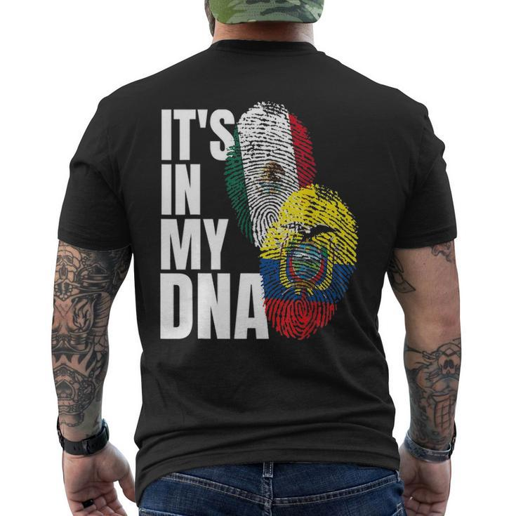 Ecuadorian And Mexican Dna Mix Flag Heritage Men's T-shirt Back Print