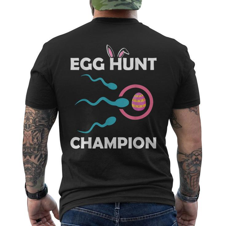 Egg Hunt Champion Dad Easter Pregnancy Announcement Men's Back Print T-shirt