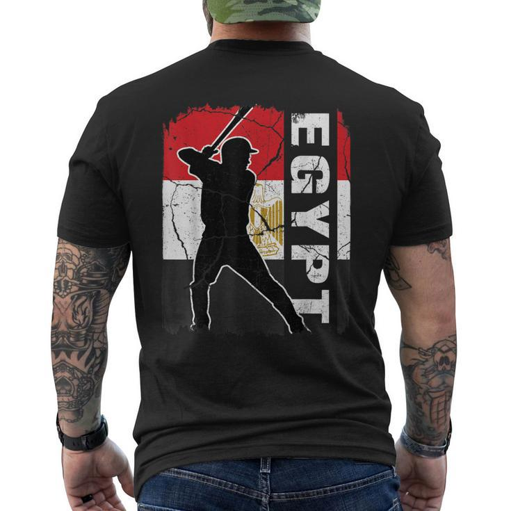 Egyptian Baseball Player Egypt Flag Baseball Fans Men's Back Print T-shirt
