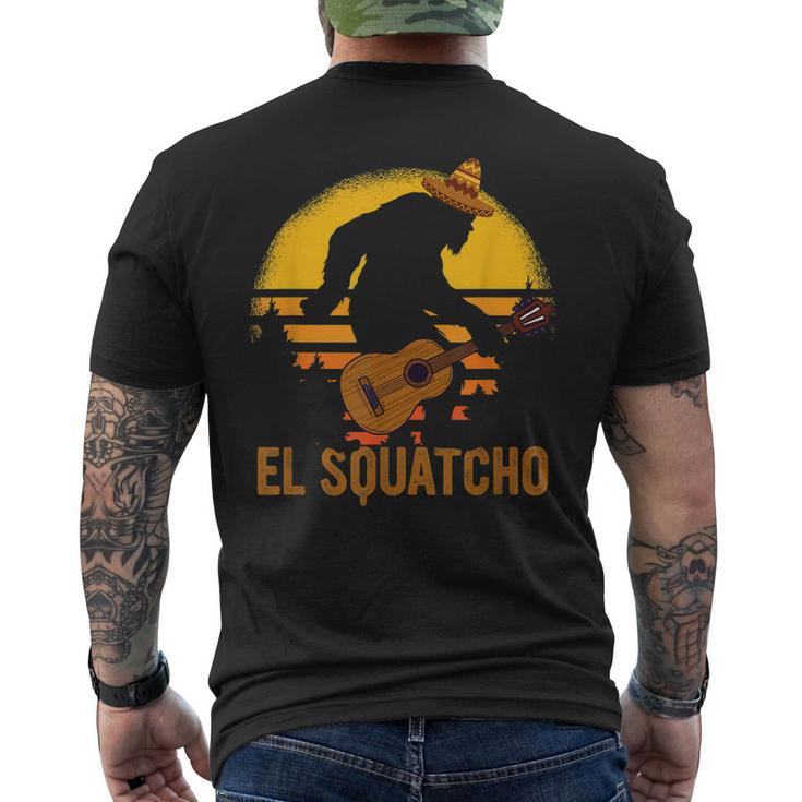 El Squatcho Bigfoot Sasquatch Vintage Cinco De Mayo Present Men's Back Print T-shirt