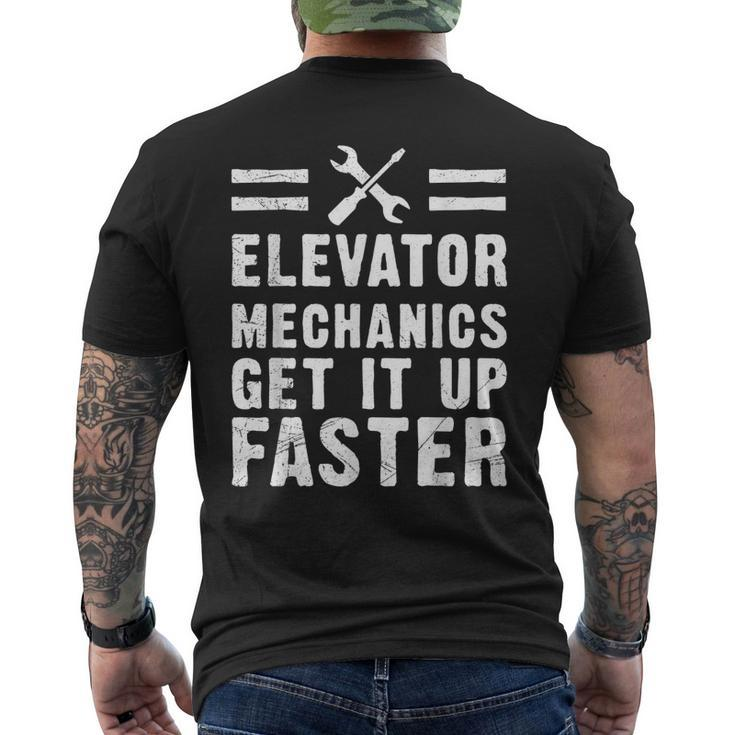 Elevator Mechanic Adult Humor Funny Mens Back Print T-shirt