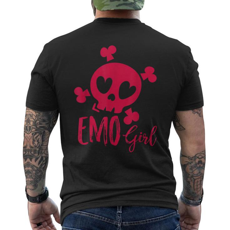Emo Girl Pink Skull Emo Goth Music Ns Emotional Men's Back Print T-shirt