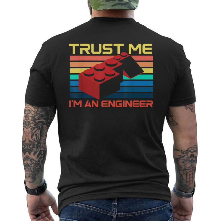 Engineer Master Builder Building Blocks Bricks Bricklayer Men's Back Print T-shirt